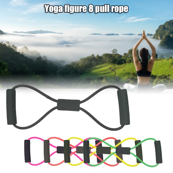 Figur 8 Resistance Band Säker Multifunktionell Lättvikts Bärbar Hållbar Långvarig för träning Muskelträning Black