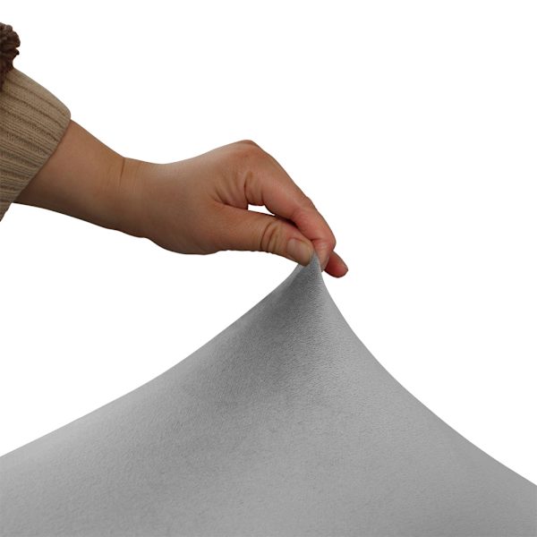 Hög elastisk mjuk mocka Wingback cover Halkfri enfärgad Stretch-skydd för sluttande arm King Back stol Light Grey
