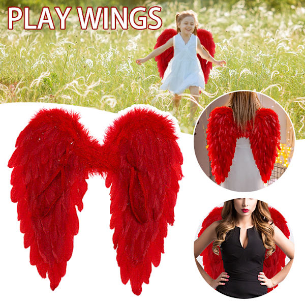 Performance Angel-Wing Prop Personlig multifunktionell kostymtillbehör för Cosplay Red 80*60cm