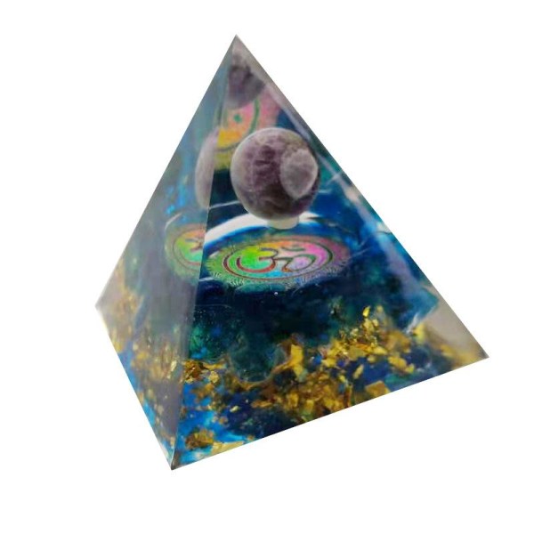 Livets träd Orgone Pyramid Ametist Peridot Healing Crystal Energy Orgonite Pyramid EMF-skydd Meditationsverktyg Dark Gray L