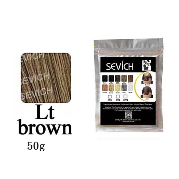 10 färger Förtjockning Hårfiberpulver 50g Hårfibrer Byggförlängningar Pulver Behandling för håravfall Lt-brown