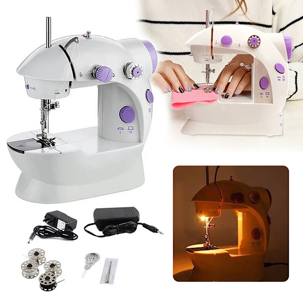 Hem Mini Sy Maskin Multifunktionell Bärbar Elektrisk Sy Maskin För Nybörjare EU plug