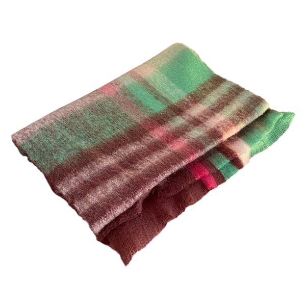 Rutigt mönster halsduk för student Fashionabla utskrift varm sjal för utomhus Green