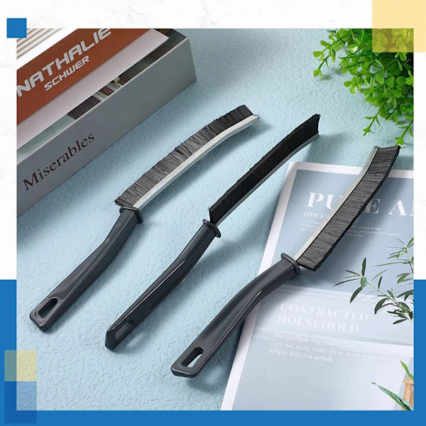 Kakel Spricka Rengöringsborste Fönster Toalett Döda hörn Dammborste För Badrum Black Bristle 2pcs