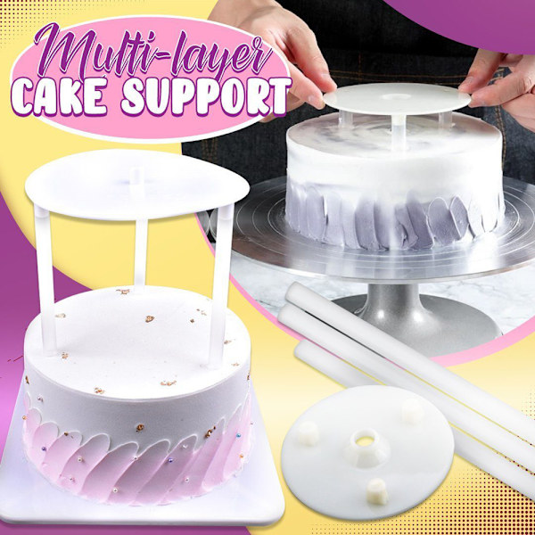 Flerlagers set Rund desserthylla Tårtpackning Tårtstödsram Tårtställ Bakverktyg Pålningsfästen Small Set12CM X 2   16CM X 1