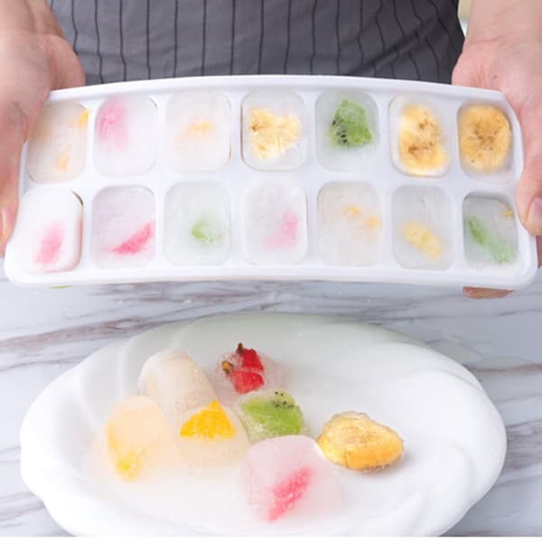 Återanvändbar DIY Popsicle Stencil Ice Cube Maker Ice Cube Trays Ice Storage Box Blue