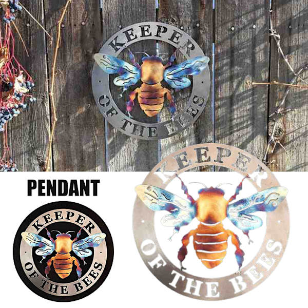 Keeper Of The Bees Metallkonstdekoration Kreativ Smidesjärn hängande prydnad för hemträdgård innergård 1