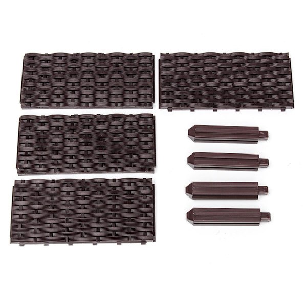 Planteringslåda i rotting Plast Balkong Grönsaksräfflor Planteringslåda Skarvad planteringstråg för innergård/tak/trädgård 4pcs