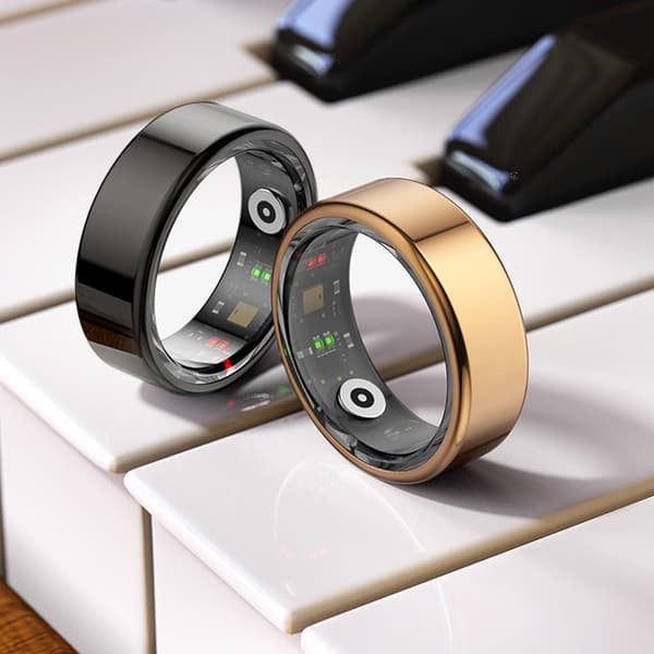 Bluetooth-kompatibel Smart Rings Pulshälsoövervakningsenhet för dagligt bruk Black Size 9