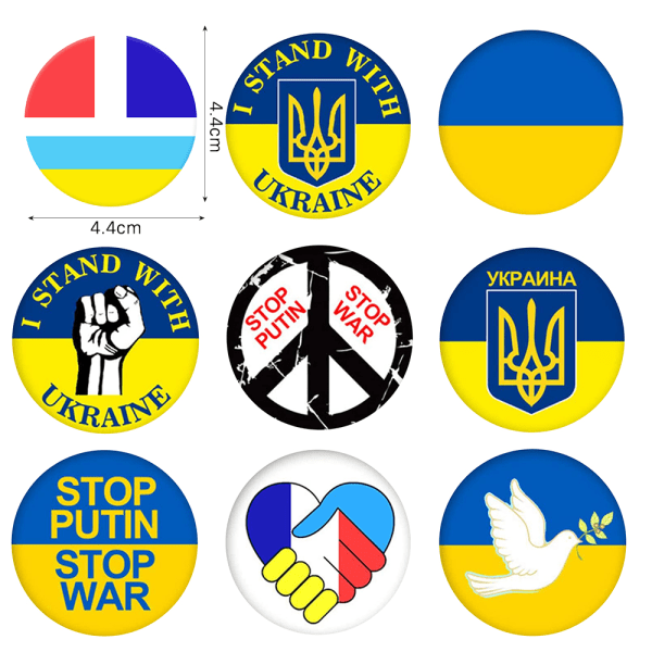 Ukraina Flagga Badge Internationell politisk syn Metall Pin Button För Klädväska 4