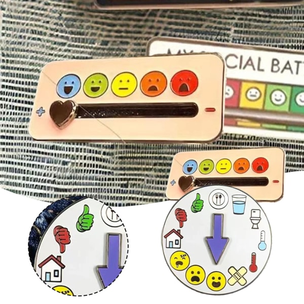 Interactive Mood Pin Snygg lätt krage Accessoarer Alla hjärtans dag present Smiling Face