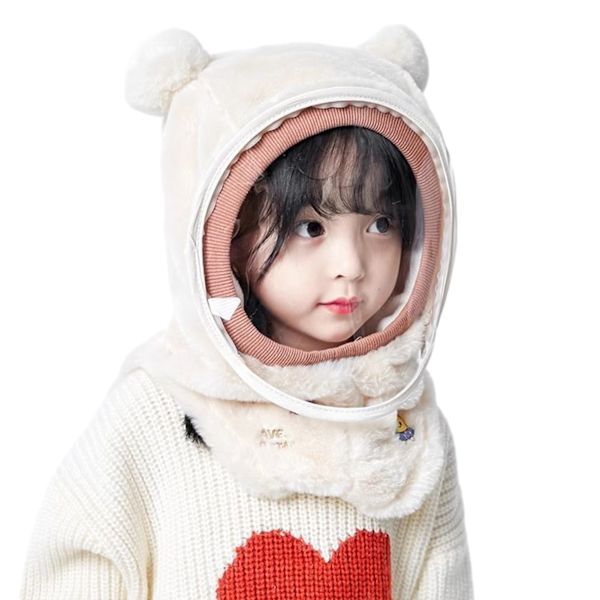 Söt tecknad mask cover hatt Anti-dimma värmande utomhus hatt för shopping Rice White Planet