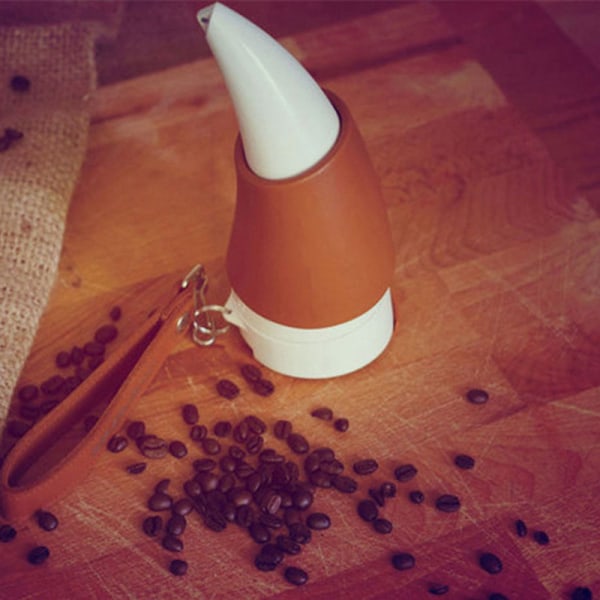 Getmugg Hornformad kaffeflaska med axelrem Creative Portable Dricksvattenkopp Present 230ml Black