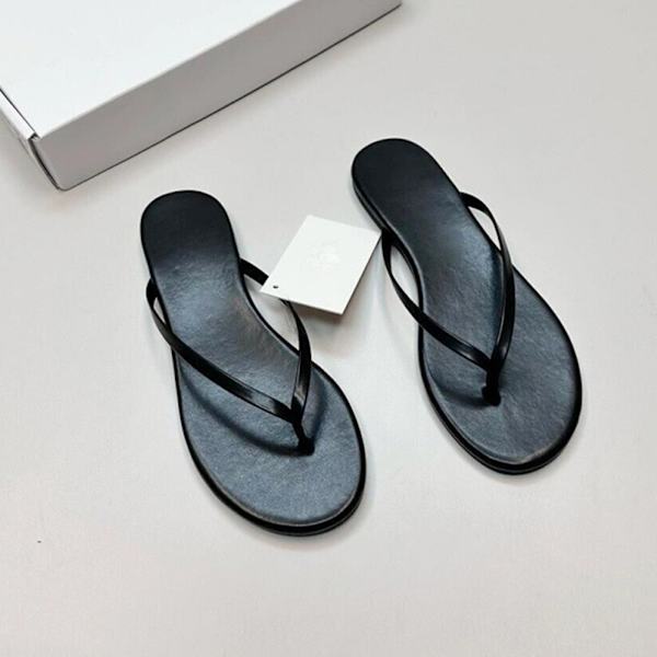 Varvastossut naisille Sandaalit Muoti Rento Slip On Pehmeät kesäkengät Yksivärinen Juhla Ranta Naisten Jalkineet Black 40