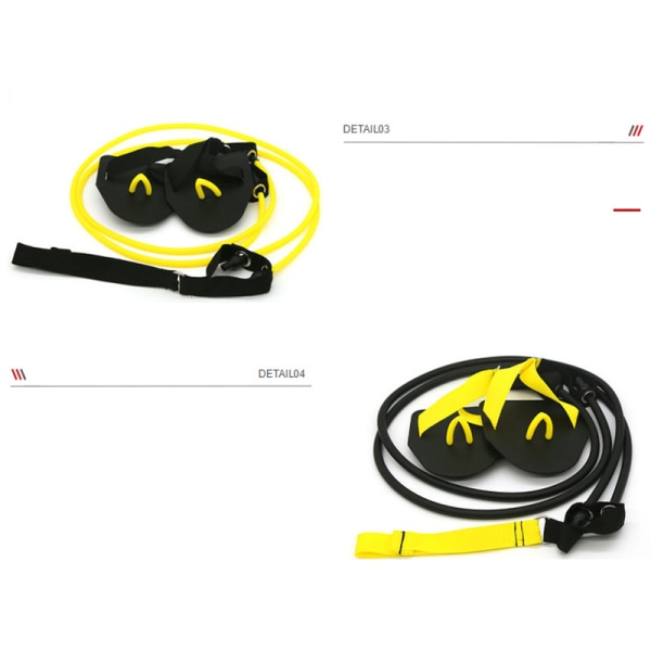 Simning Tränare Armstyrka Motionär Motståndsband med Simpaddel Yellow (20 lbs)