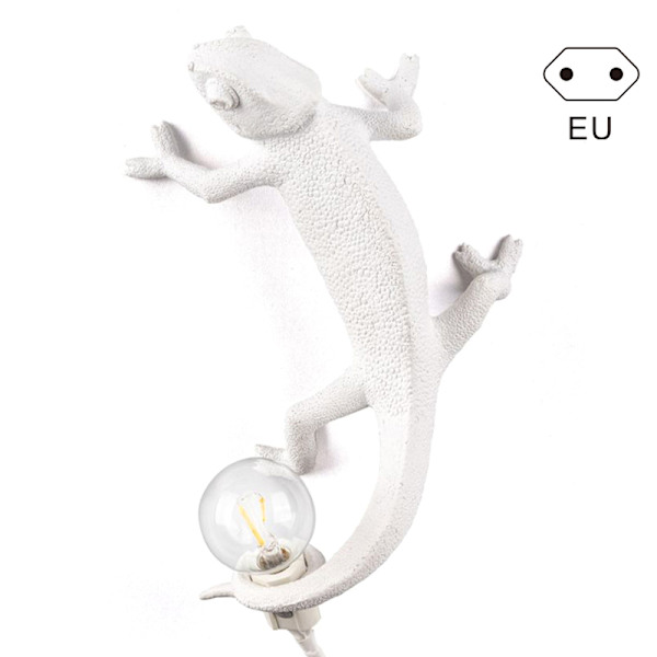 Chameleon Lamp Sovrum Resin Chameleon Skrivbordslampa Sänglampa Ljus Vägglampa EU Plug