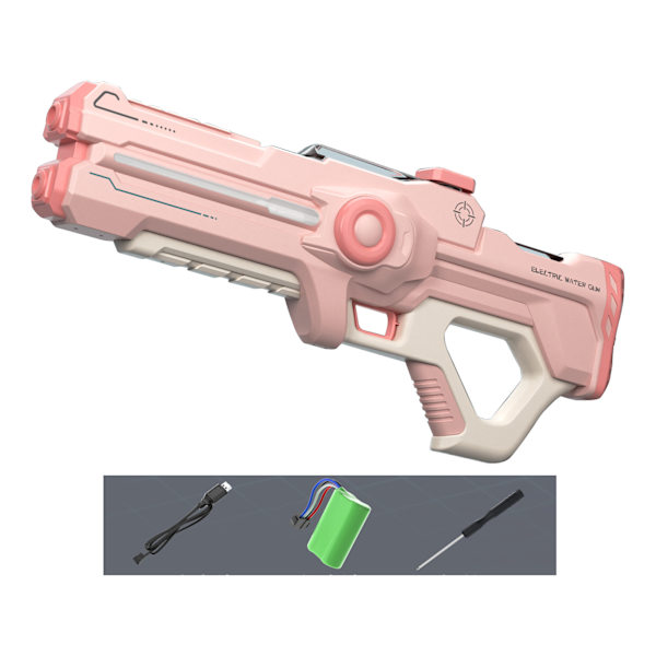 Automatisk sugvattensprutande leksak Bärbar starkaste vattenkamp leksaker med färgglatt ljus för barn Pink without Light