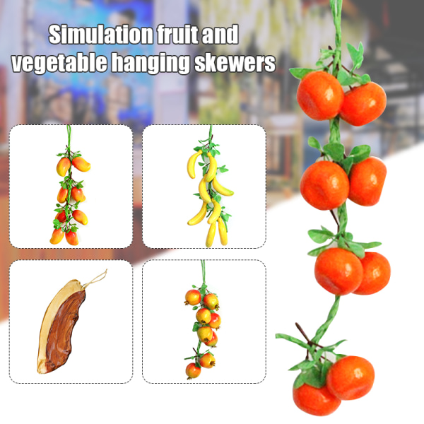 Simulering konstgjord frukt Lantlig stil naturtrogen falsk grönsakshängande prydnad för hem köksdekoration H