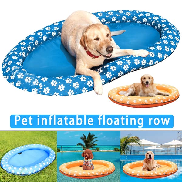 Hundpool Vattenleksaker Flytande flottar Uppblåsbar Pet Pool Float Sommar Orange