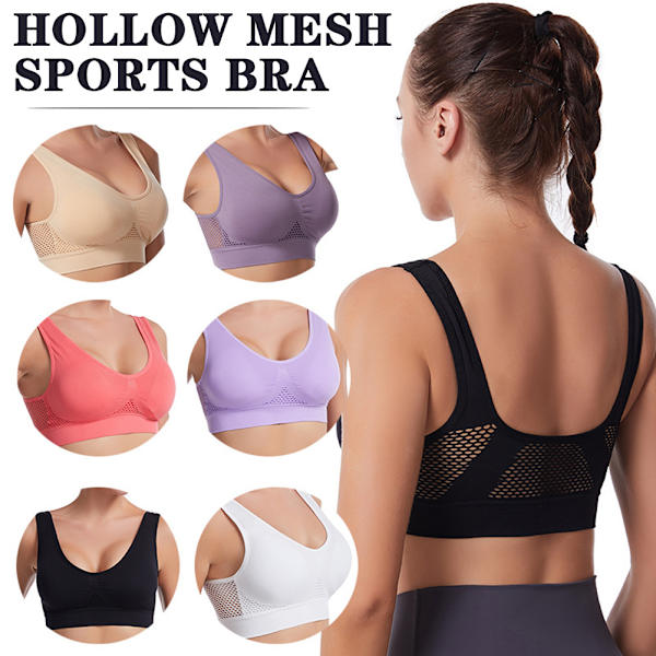Hollow Sports BH For Women Hudvänliga Bekväma underkläder för inomhusträning Watermelon red L