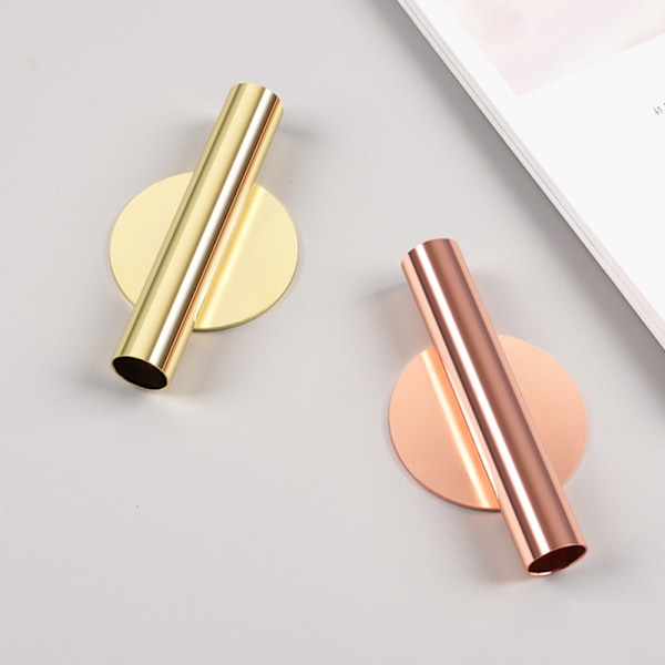 Blomsterarrangemang Tube Innovativ Vägg Blomma Guld Perforatin Gratis Vardagsrum Väggdekorationshänge Golden Round Bottom