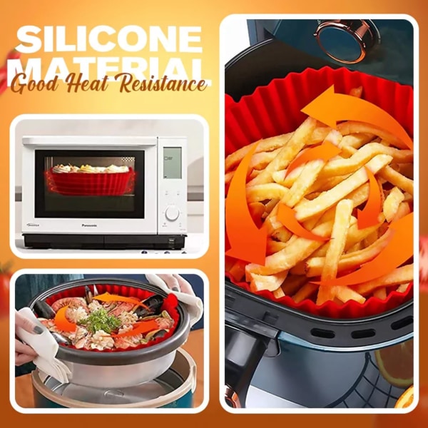 Air Fryer Silikon Bakplåt Återanvändbar Non-Stick Air Fryer Mats Ugnstillbehör Pink Thickness 1.5mm