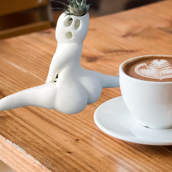Funny Ghosts Resin Planter Ornament Resuable Airs Plant Display Pot för Fönster TV-skåp Flowerpot