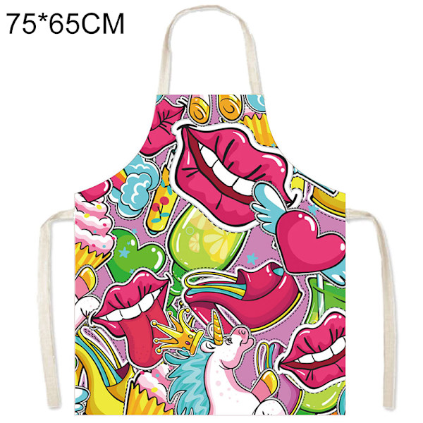 Köksförkläde Printed matlagningsförkläde Modern modekock som bär för hushållsrestaurang DIY 7 75*65CM