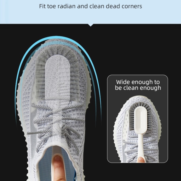 Multifunktionell skoborste med långa handtag Rengöringsborste Lätt att hålla i rengöringsverktyg för skor White