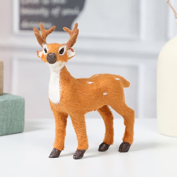 Jul Stående Ren Älg Rådjur Statyett Leksak Desktop Ornaments Heminredning