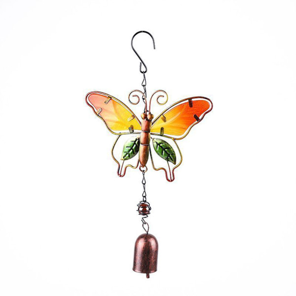 Fjäril/kolibri/trollslända vindspel Trädgård Metallmålat glas hängande prydnad för utomhusdekorationer inomhus Butterfly