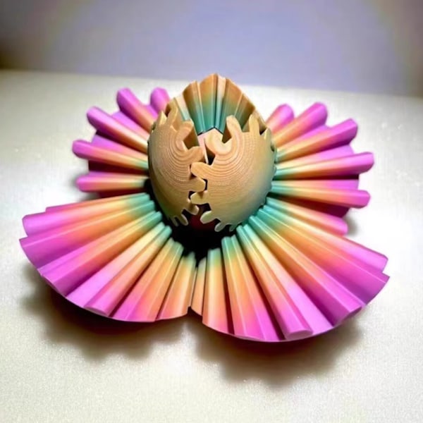 3D-tryckt boll roterande fidgets spinners boll rolig 3D-tryckt stressavlastande leksak för barn vuxna L 6x6cm