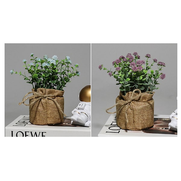 Konstgjorda växter Blomma Dekorativa Små Krukor Bonsai Grön Dekor Växter Födelsedagspresent Heminredning Falska Blommor Väskor Dark Red