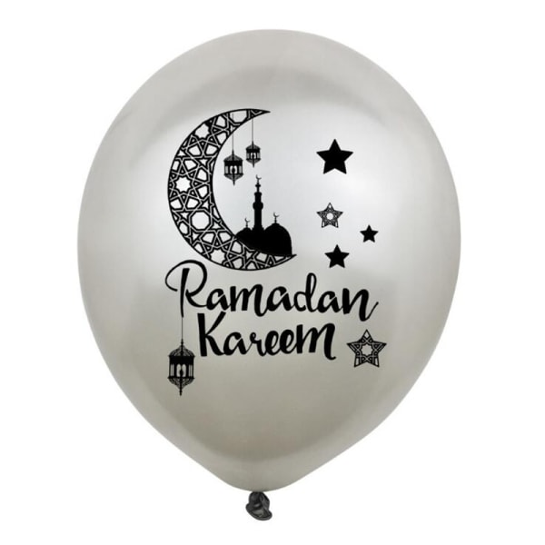 10st Ramadan Ballonger Dekorationer Svart Silver Guld Ballonger För Eid Dekor Gold