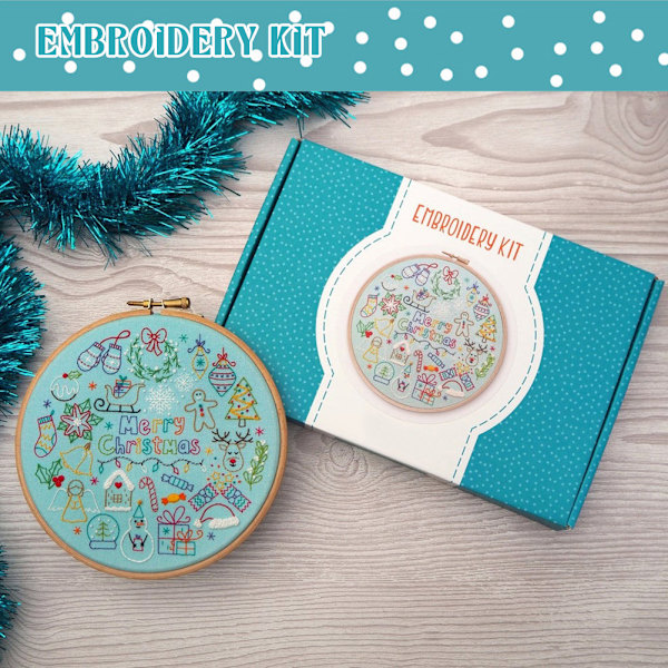 24 Adventsdagar Handbroderi Kit Färgglad sömnad Målning Tillverkningsverktyg Nyhet Julklapp Color