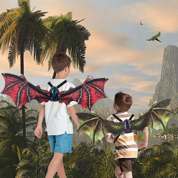 3D-mode dinosaurievingar med ljust mode danspartykläderdekoration för halloweenfest Green