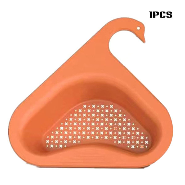 1/2 ST Handfat Silkorg Triangulärt hörn Hängande Diskbänk Matavfallsfilter Multifunktionellt avloppsställ Orange 1PCS