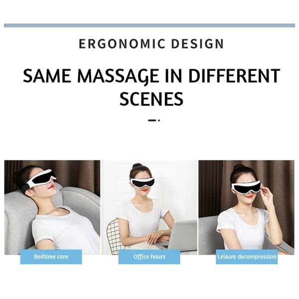 Multi-frequency Vibration Eye Massager Lätt ögonmassageapparat för hem/resor White