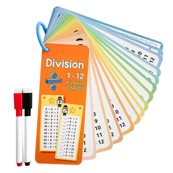 Matte-flashkort för barn 1-12 Addition/Subtraktion/Multiplikation/Division Tabellkort Barnets matematiska färdighetsutvecklingsmaterial B
