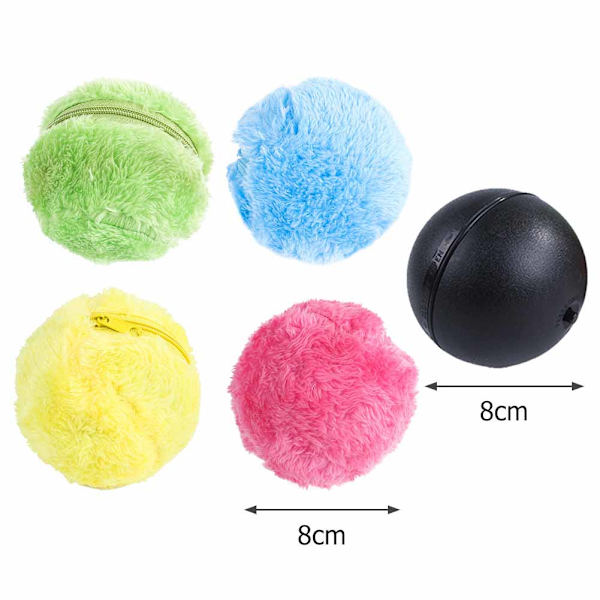 Husdjur Elektrisk Rullande Boll Golvrengöring Plysch Kattleksak Hundleksak Pack of 5 