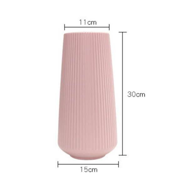 Okrossbara plastvaser Enkelt blomsterarrangemang Behållare Hemmakontor Desktop Modern inredning Nyskapande Dekorativ Pink