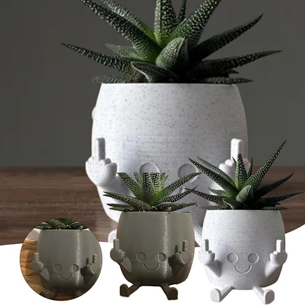 Funny Shape Resin blomkrukor Distinkt form Fashionabla blomkrukor för inomhusbruk White