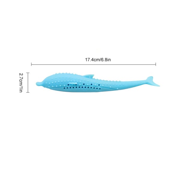 Katt Silikon Delfinformade Molar Leksaker Smart Interaction Mint Pet Leksaker Slipa tänder läcker mat Tuggleksaker Blue