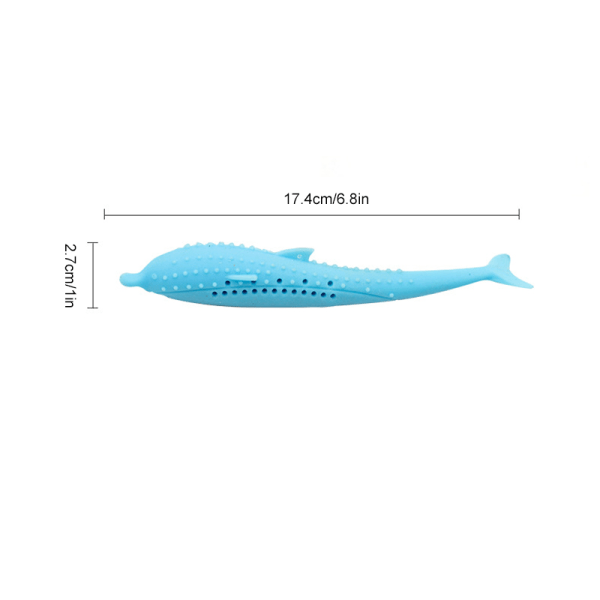 Katt Silikon Delfinformade Molar Leksaker Smart Interaction Mint Pet Leksaker Slipa tänder läcker mat Tuggleksaker Pink