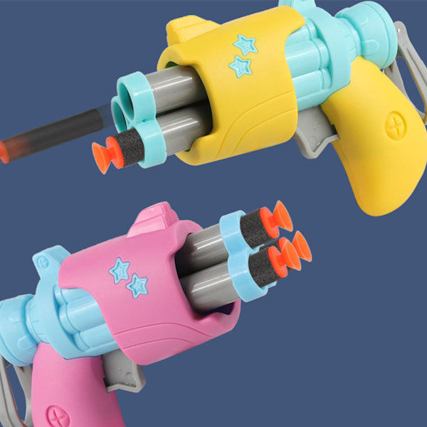 Mini skjutleksak med 3 st mjuka skumbilder Förälder-barn interaktiv leksak för barn Pojkar Flickor Pink