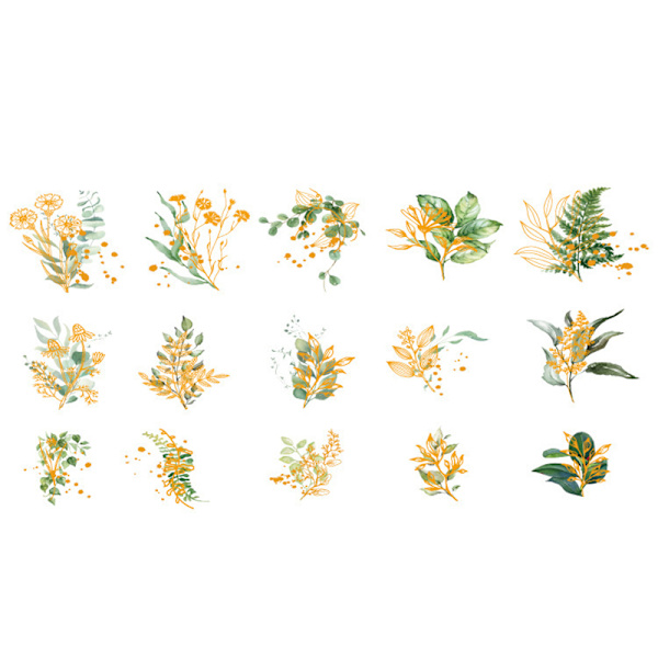 30 st Akvarell Scrapbooking Sticker Pack Simulering Blommor Plant Transparent Decal Collection För DIY Album Dagbok C