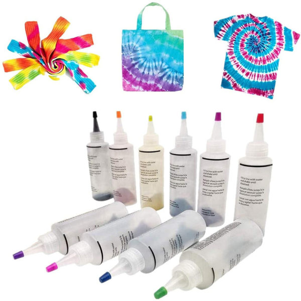 Tie Dye Kits 6/8/10 Färger Tie-Dye Kit Tyg Textilfärger Färgglada Tie Dying Set DIY Handgjorda projekt 10 Colors