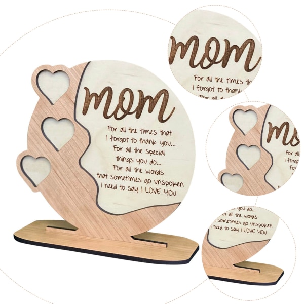 Mors dag födelsedagspresenter till mamma från dotter son Handgjord träplakett Wooden Model