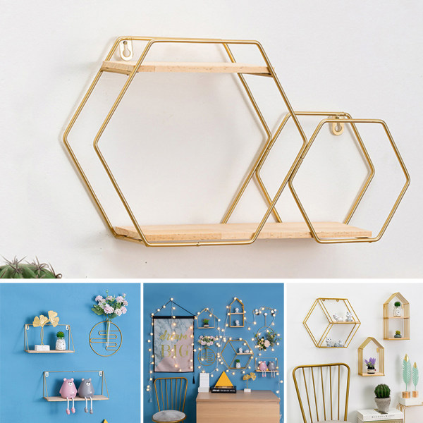 Multifunktion Nordic Light Lyx Vindjärn Geometrisk Väggdekoration För Hem Vardagsrum Square Ironwork Garland Pendant