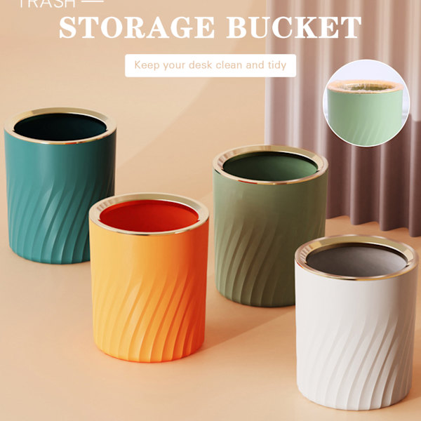 Creative Mini Desktop papperskorg Multipurpose kompakt soptunna för kontor Orange
